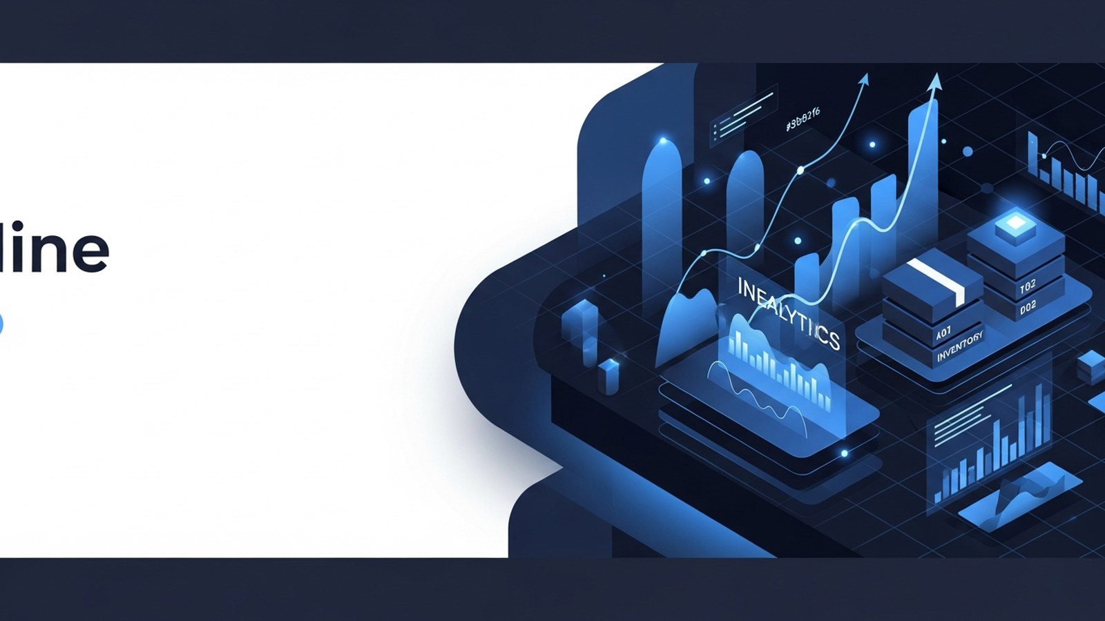 Dashboard interface displaying synchronized inventory data across multiple sales channels with electric blue data visualizations