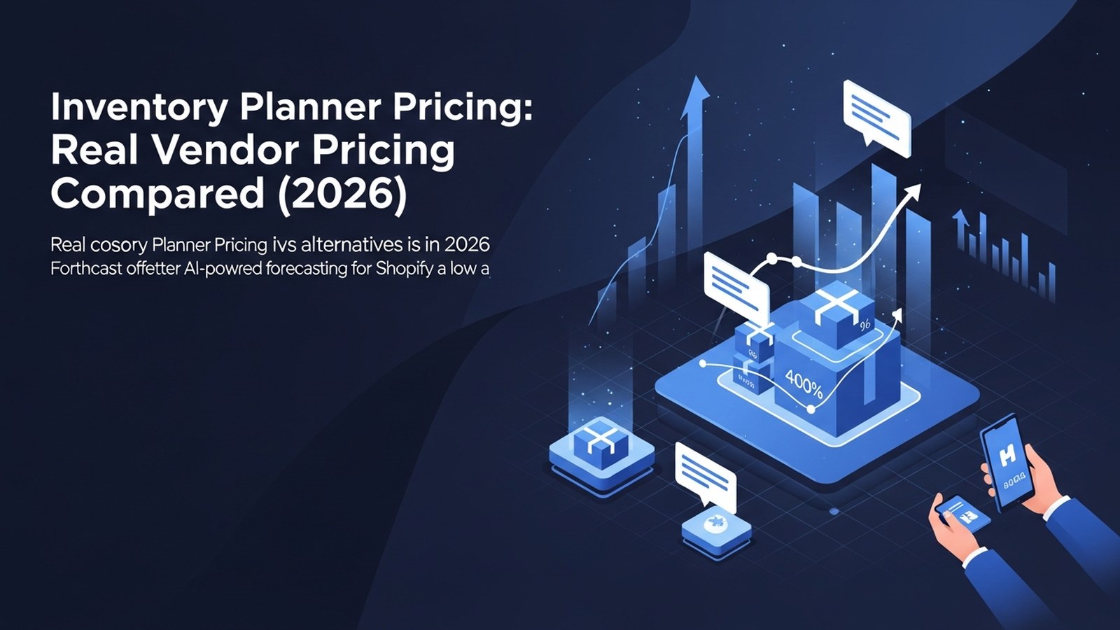 Professional dashboard displaying inventory pricing comparison charts with electric blue data visualizations and metrics