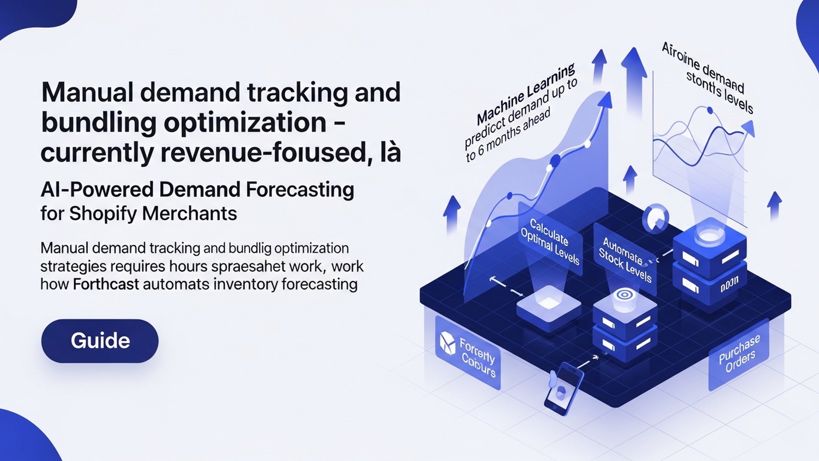Data dashboard displaying inventory forecasts and revenue bundles with electric blue accents on a clean interface